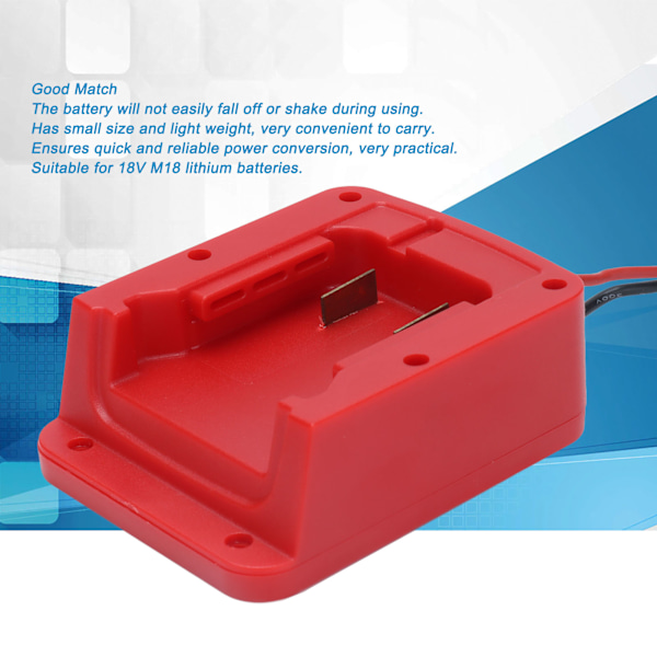 Batteriadapter Konverteringssett Dock Strømkontakt for Milwaukee 18V M18 Litiumbatteri
