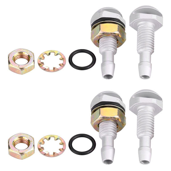 Windshield Washer Nozzle, Universal Car Auto Windshield Wiper Spray Nozzle Replacement Kit Silvery