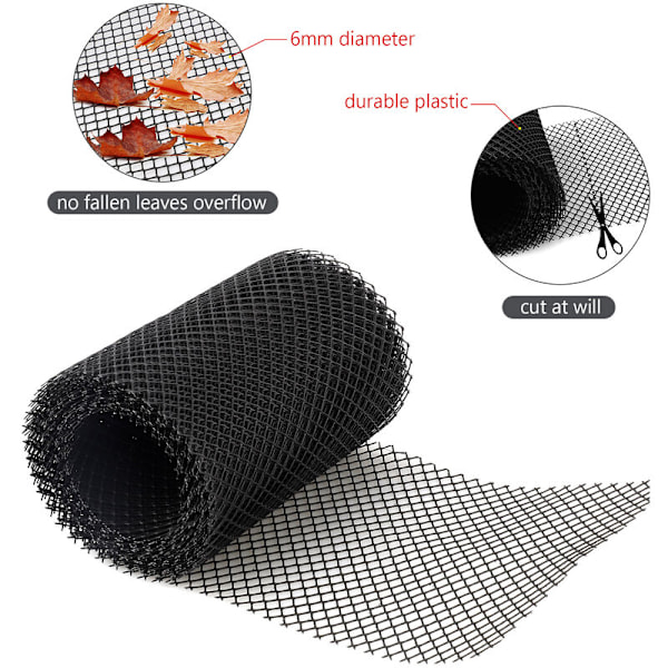Netmaske 18 * 800 cm Plast Tagrendebeskyttelse Net Beskyttelsesplade Beskyttelsesnet Rendenet, 18*800cm - 18*800cm