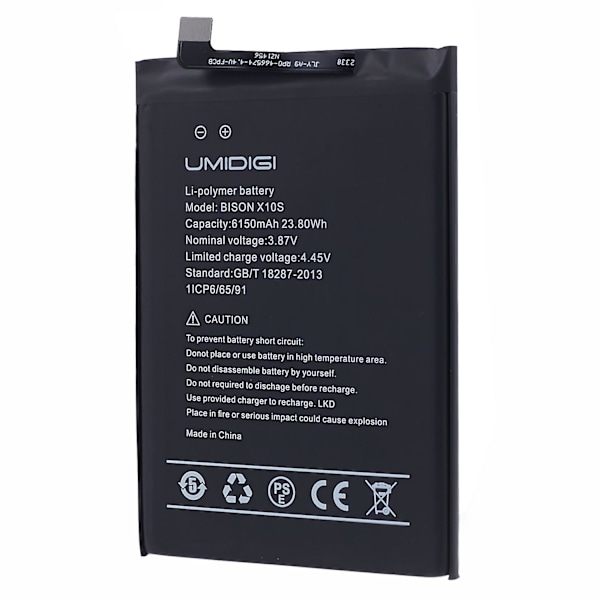For Umidigi Bison X10S 3.87V 6150mAh Genopladeligt Li-Polymer Batteri Samling Del
