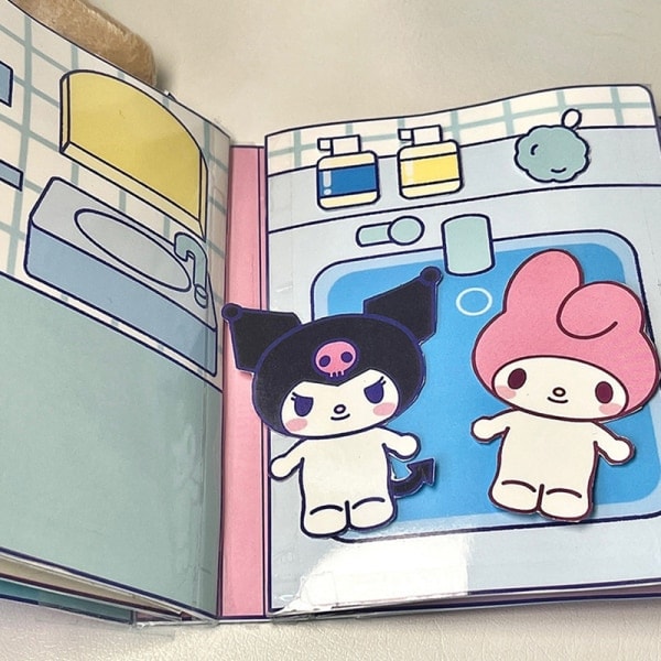 Stille bog Sanrio Doudou bog pædagogisk hjemmelavet Kuromi bog{EE} A7