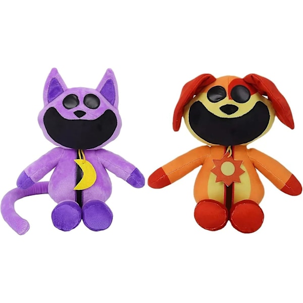 Smiling Critters -pehmolelu, 12 tuuman CatNap -pehmolelu Hauska hymyilevä Smiling Critters -pehmolelu, söpö täytetty eläin tyyny nukke lelut faneille lapsille (CatNap+DogDay) [Fw]