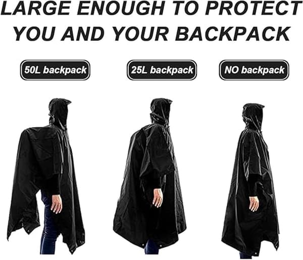 3-in-1 Monitoiminen Vedenpitävä Sadeponcho - Poncho