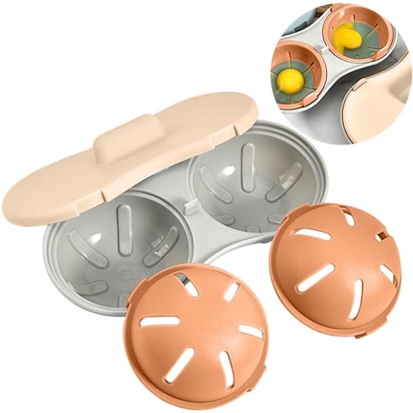 Mikroaaltouunin munankeitin - Munankeitin - Munakone - 22*11*8 cm - Mikroaaltouunin munankeitin 2 kololla