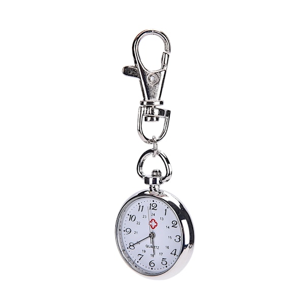 Rustfrit stål quartz ur e nøglering Ny gave - Perfekt sølv silver one size