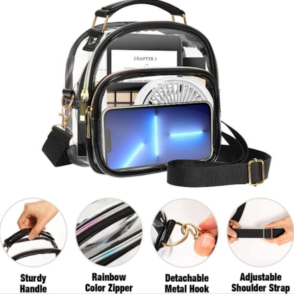 Klar taske Transparent taske SORT Black