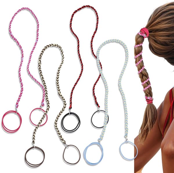 4 st - Hårgummiband - Hårband - Elastiska hårband - Flätade hårband för kvinnor