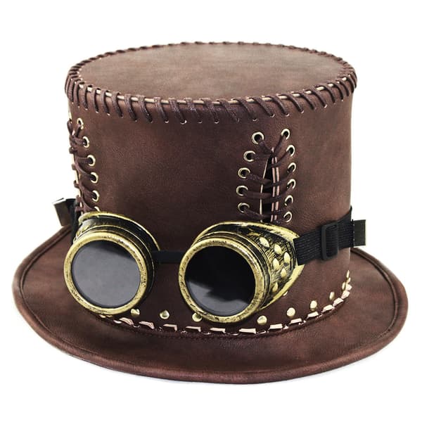 Steampunkhatt med vernebriller viktoriansk damehatt