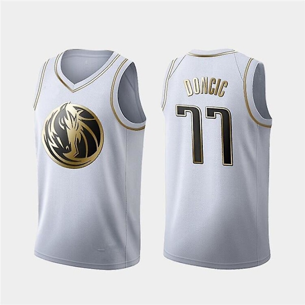NBA Dallas Mavericks Luka Doncic Basketballtrøye for menn, Sports-T-skjorte uten ermer S