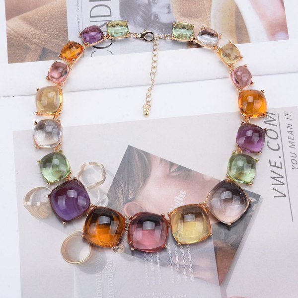 Choker Halskjede Dame Smykker FARGERIKT SETT FARGERIKT SETT colorful set colorful set