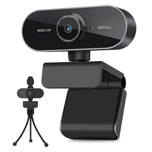 Webcam med mikrofon, Full HD 1080P Webcam Videokamera til