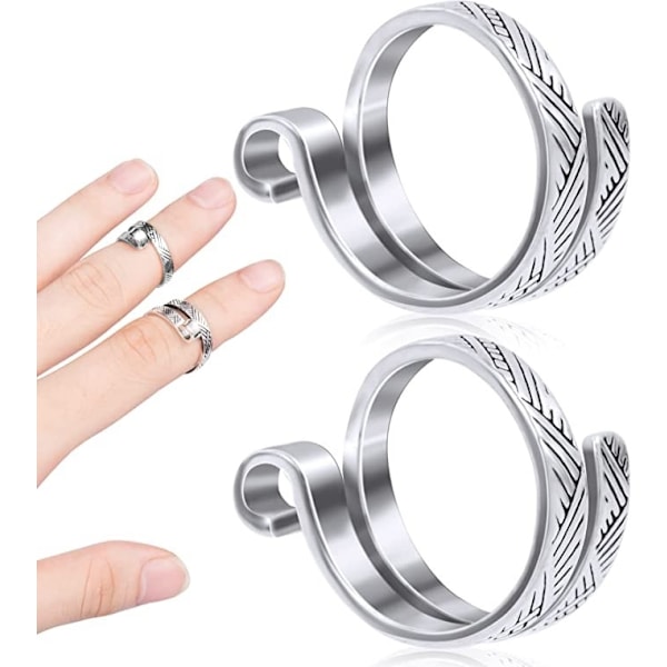 2 st Justerbar sticknings- virkningsspännring Öppen garnfingerguide Virkad fingerborg sliver
