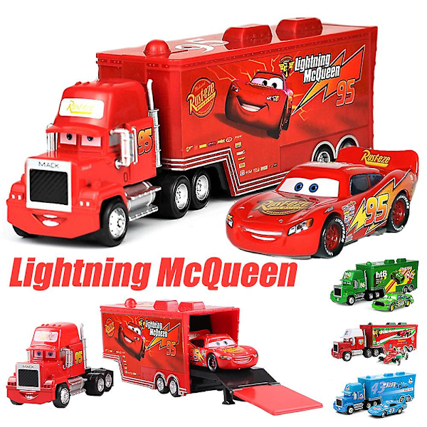 Cars 2/3 Film McQueen Kongen Chick Hicks Mack Lastbil Onkel Lastbil Sportsvogn Legetøjs Sæt Børnefødselsdagsgaver