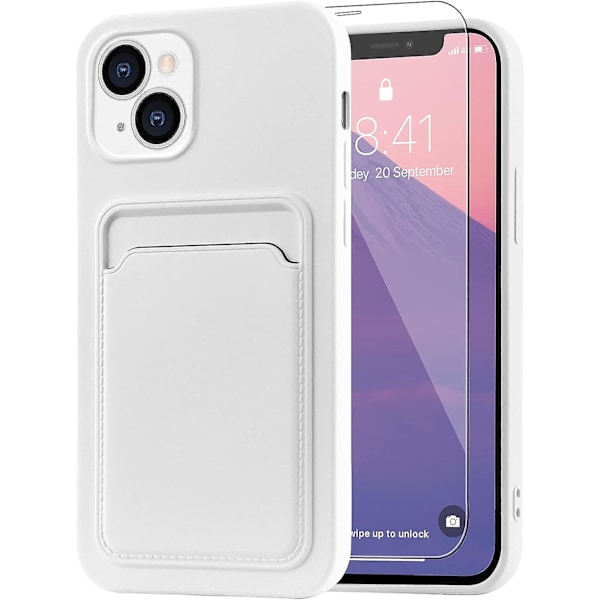 Iphone 13 (6,1 tuumaa) kotelo, matkapuhelinkotelo Iphone 13:lle, korttipaikka suunniteltu Iphone 13 -kotelolle - Valkoinen