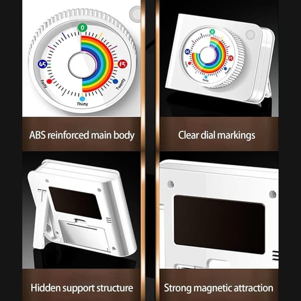 2-pack Visuell Timer 60 Minuter – Tyst Magnetisk LED-Timer för Matlagning, Träning och Studier_OF