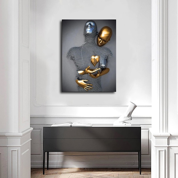 Par-kæreste Kæmpe Kærlighedsgave til Valentinsdag - Poster på Lærred - Maleri - Billede - Væghængt Kunst - Soveværelse - Stue - Dekoration 50*70cm