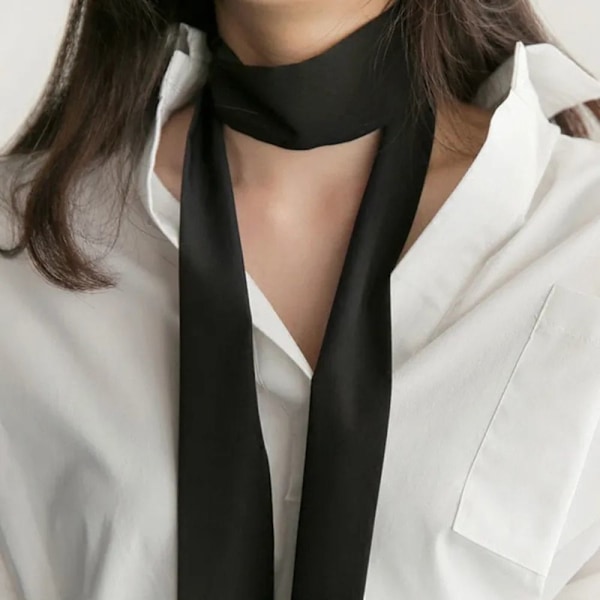 Smal Lång Scarf Väska Band VIT White