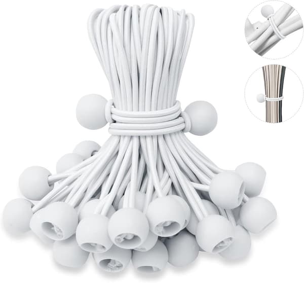 50 st - 6 \" - Elastiskt rep - Elastisk snodd - Spänningselastisk - spännband - kulbungee-snören