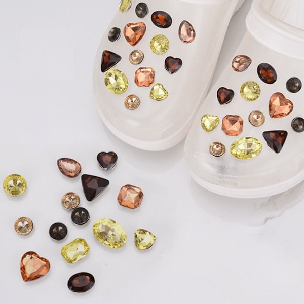28 stk Rhinestone Sko Spenne Klipp Sko Dekorasjon Klipp C C C C