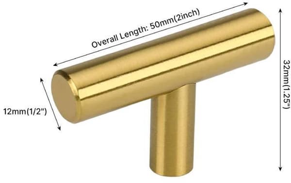 15 stycken Guld Köksskåpsknoppar, Mässing T