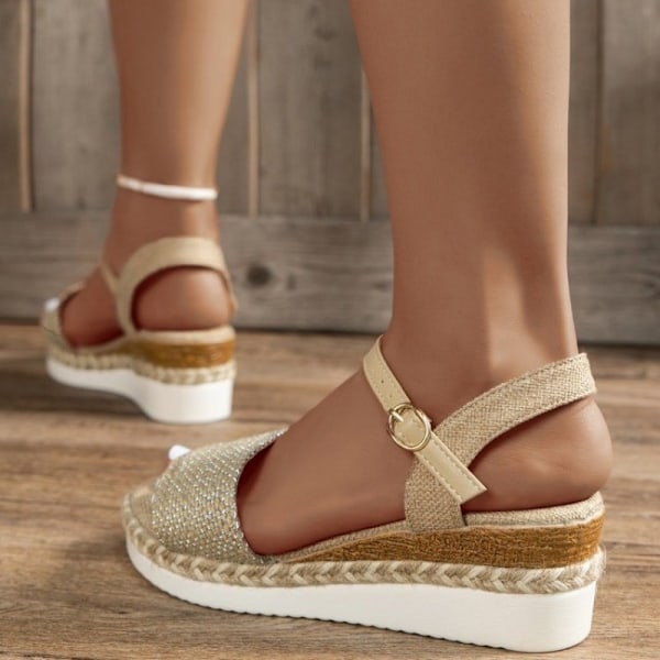 Kilklackssandaler för damer, sommarskor khaki 10
