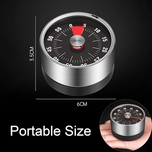 Basics mekanisk og magnetisk timer (sort), Magnetisk Timer Maxi