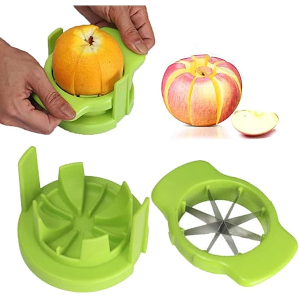 Citron- och limeskärare, citronskärare, multifunktionell köksredskap i rostfritt stål, apelsinskärare, fruktskärare, kökstillbehör, grön