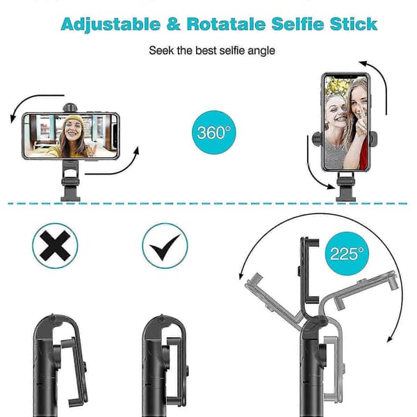 Selfie Stick Stativ Bluetooth, 45 Tommer Telefonstativ, Iphone Stativ