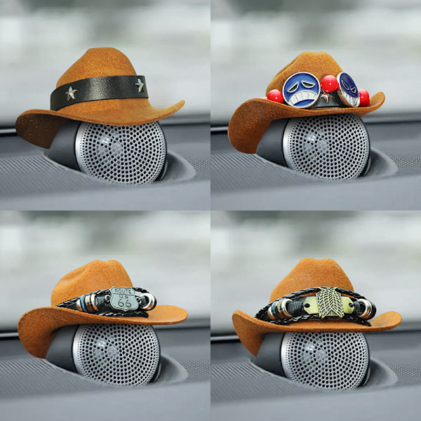 Passer til Volvo Bauer hat cowboyhat serie lydcenter dekoration S60/90/XC60 bilinteriør Cowboy hat with stars