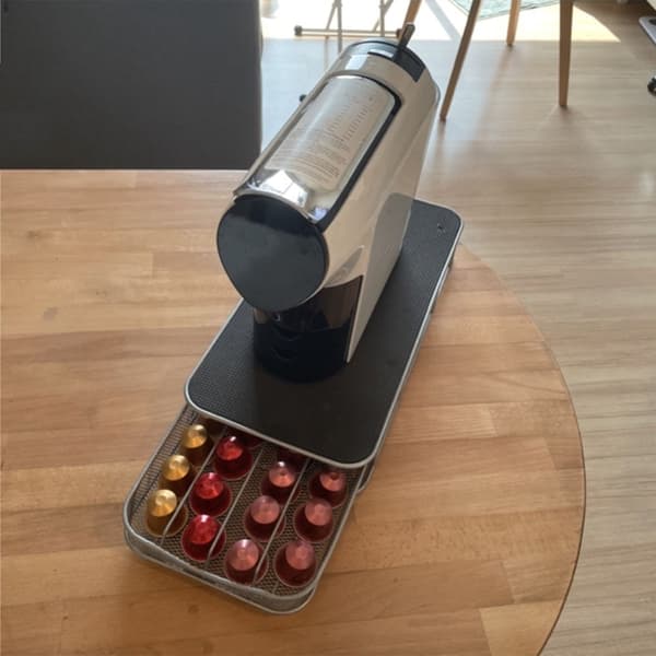 Coffee Capsule Box 40pcs Durable Coffee Capsule Storage Rack Coffee Drawer Holder Silver