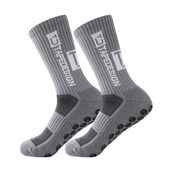 MJ51 svetteabsorberende, deodoriserende, sklisikre fotballsportsokker Light Gray 37-45