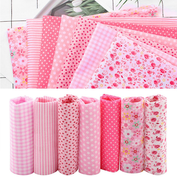 Tyger 7 st 50*50cm Bomullstyg DIY Blandade Kvadrater Förskurna Sängkläder Kvartspaket