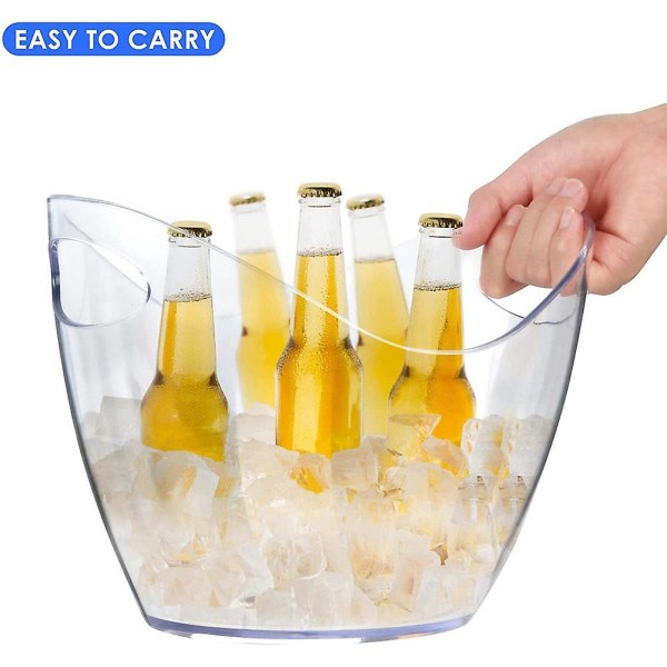 Ice Bucket Vinhink, 4 liter plastbalja för drinkar och fester, perfekt för vin, champagne, bar