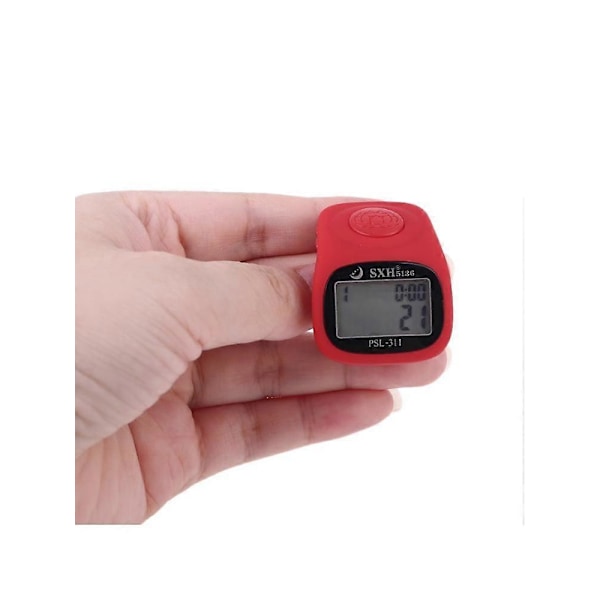 6 Digital Finger Tally Counter 8 Kanaler med Bakgrundsbelysning Tid Bön Silikonring orange