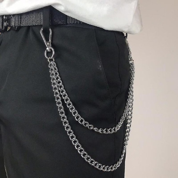 2-pak Modebukser Kæder til Mænd Jeans Kæder Punk Hip Hop Bukser Kæder Talje Kæder Kvinder