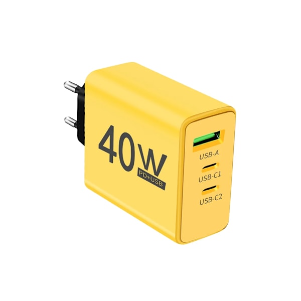 40W Hurtiglader 3.0 Hurtigopladning Type C USB Mobiltelefonadapter PD Vægoplader til iPhone 15 Samsung Xiaomi Huawei