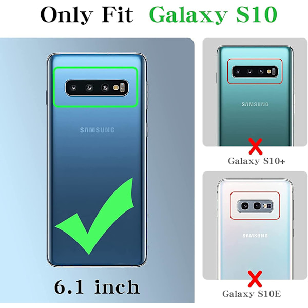 Skal för Samsung Galaxy S10 (inte S10 Plus) Flicka Kvinna Sött Lyxigt Glitter Glänsande Glittrigt Fodral Med Ringstativ Hjärta Tunt Mjukt Stötsäkert Skydd P