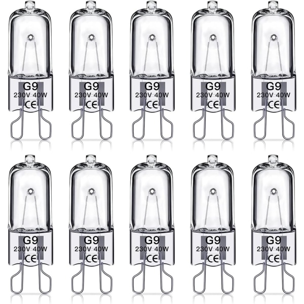 G9 halogeeni lamppu 40W, 230V, 10-pakkaus 40W