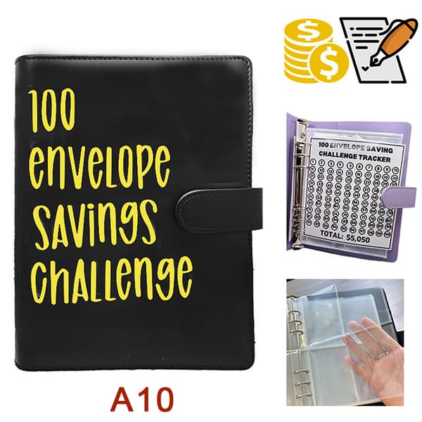 100 Kuvert Udfordring Mappe Ringbind Par Udfordring Event Notesblok Sa A9