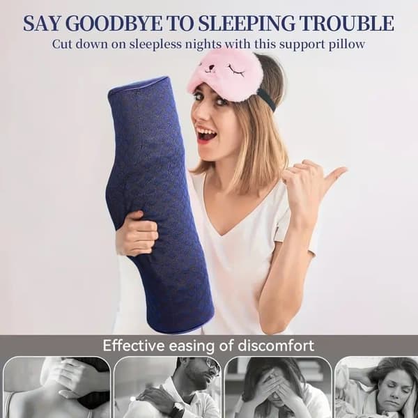 Nackkudde Memory Foam för Sömn, Cervikal Sovkudde för Sid- och Ryggsovare, Nackstöd_OF Blå 1 st