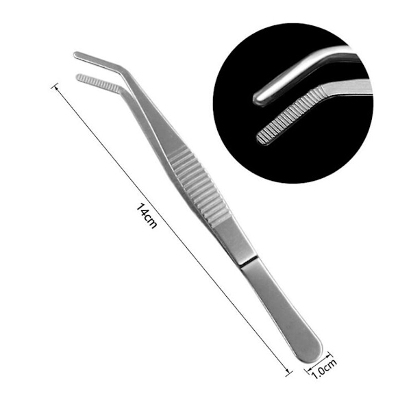 12,5/14/16/18 cm rustfrie pinsetter hage kjøkkenverktøy bøyde pinsetter