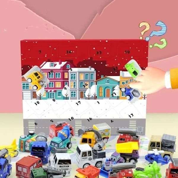 Adventskalender Bilar, traktorer, lastbilar - Julkalender 2024 Multicolor multifärg