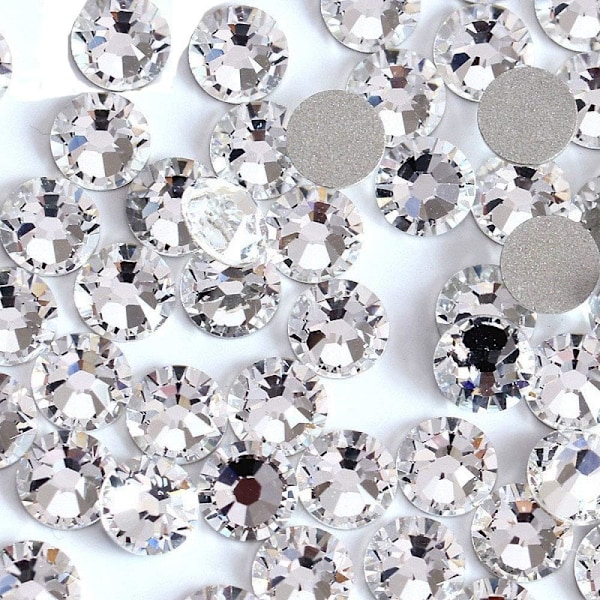 1440 st 2,8 mm Klar Kristall Platt Baksida Briljant Rund Strass Glasstenar Glitter Juveler Transparent Faux Diamant (Klar)