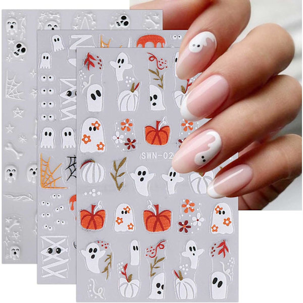 Halloween Nail Stickers 6 Sheets Nail Art Stickers Decals Self Adhesive Nail Art Stickers Nail Decoration Nails Accessories