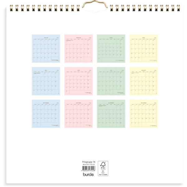 Väggkalender 2025 Färg