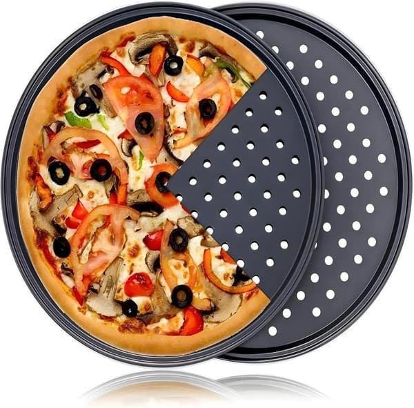 3 stk. - Pizzapander - rund pizzabakke - pizzabageplade - bageplade - runde bageplader m/ non