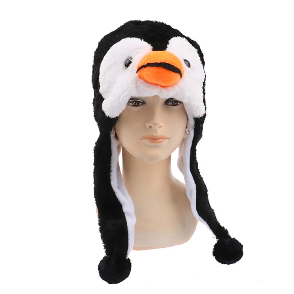 Tecknad Animal Penguin Mascot Plysch Varmare Cap Hat