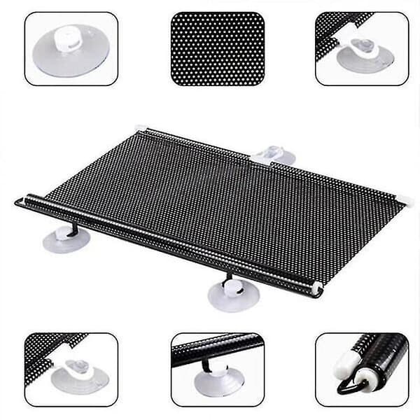 New Blackout Blinds with Suction Cups, Retractable Windshield Covers, Fast Delivery 2024 Black 50*125cm