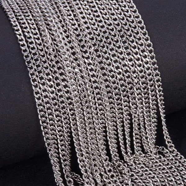 Lænke armbånd i rustfrit stål DIY Smykkekæde Snoet Kabel L, ZQKLA