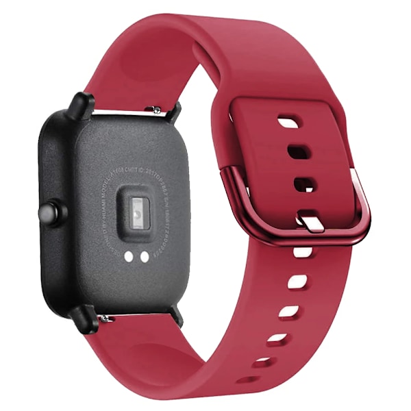 20mm 22mm Urrem til Amazfit GTS 2/3/4 Mini Band GTR 2/3/4 42mm Silikon Armbånd Armbånd til Amazfit Bip Band Tilbehør Vinrød Vinrød Wine red 20mm Watchband